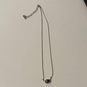 Kendra Scott Silver Necklace with Black Stone